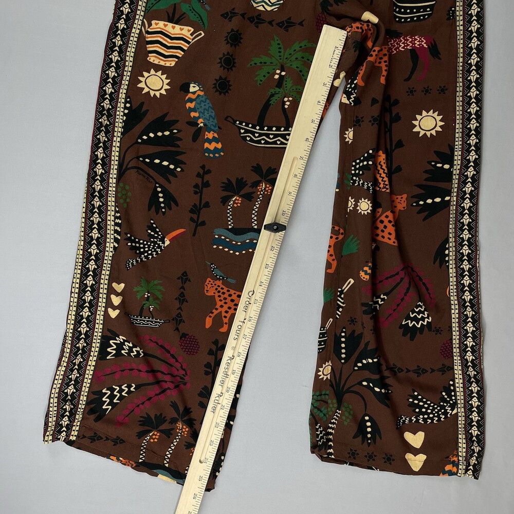 FARM Rio Brown Wide Leg Pants with Animal Print - Picture 11 of 16